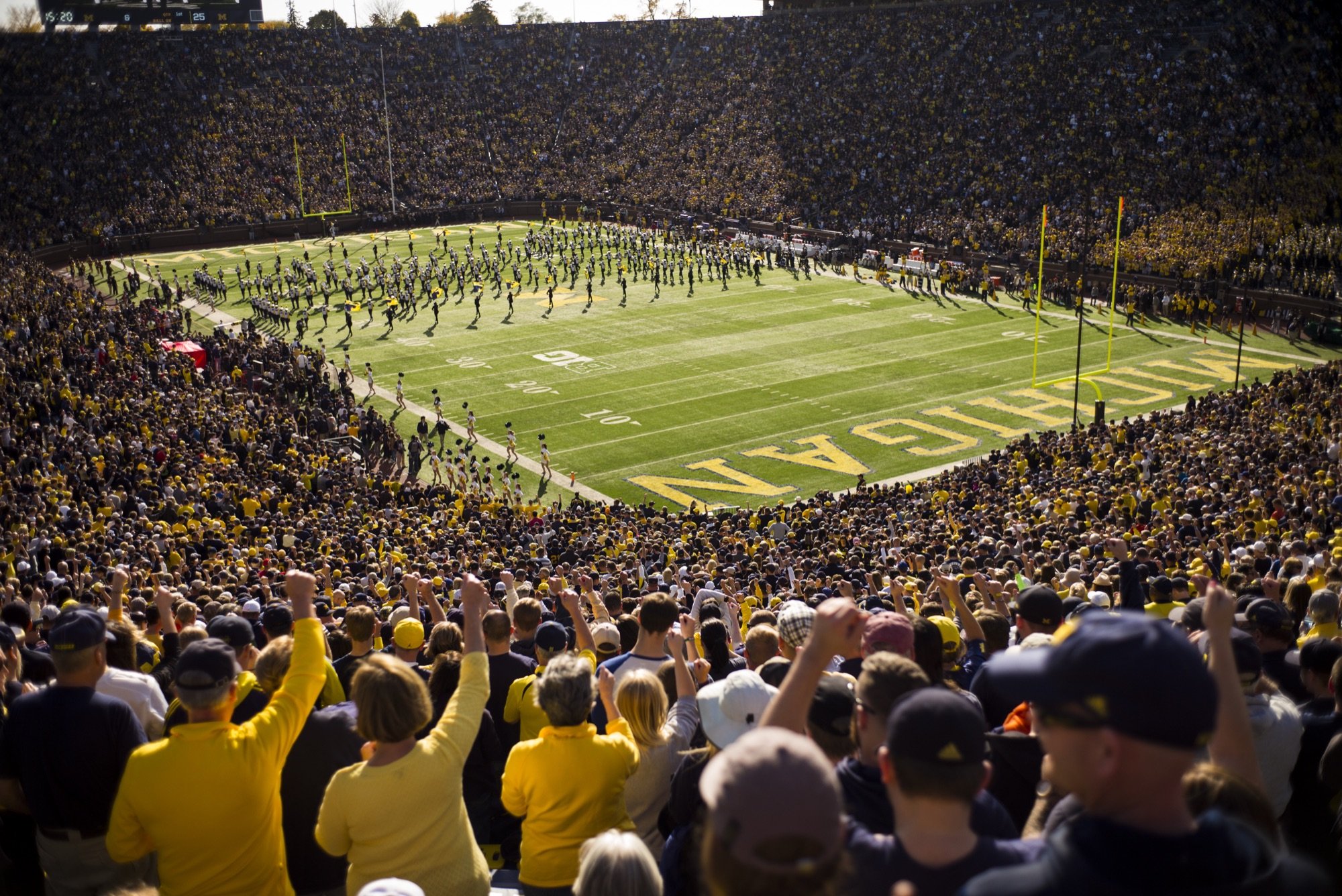 A packed stadium crowd